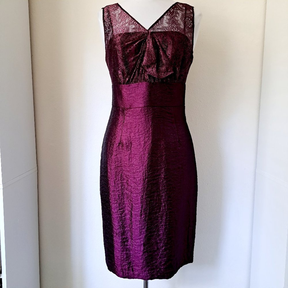 Kay Unger Burgundy Sleeveless Midi Dress